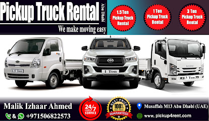 تأجير شاحنة بيك أب أبو ظبي - الشارقة - +971 50 682 2573